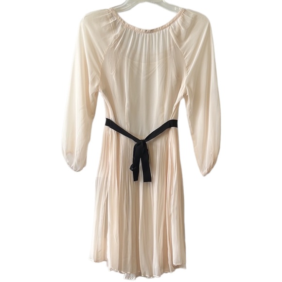Free People Semi-Sheer Chiffon Lace Ruffle Front Dress, Cream, size 2 - Picture 7 of 10